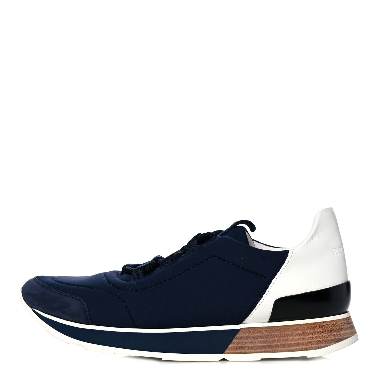 Technical Canvas Calfskin Suede Goatskin Womens Buster Sneakers 37 Marine White