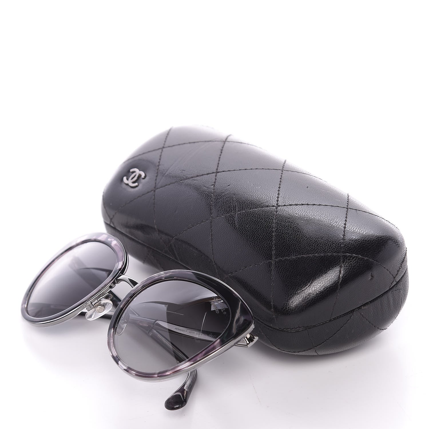 Chanel Polarized Metal Cat Eye Sunglasses 4208 Silver 8 of 8