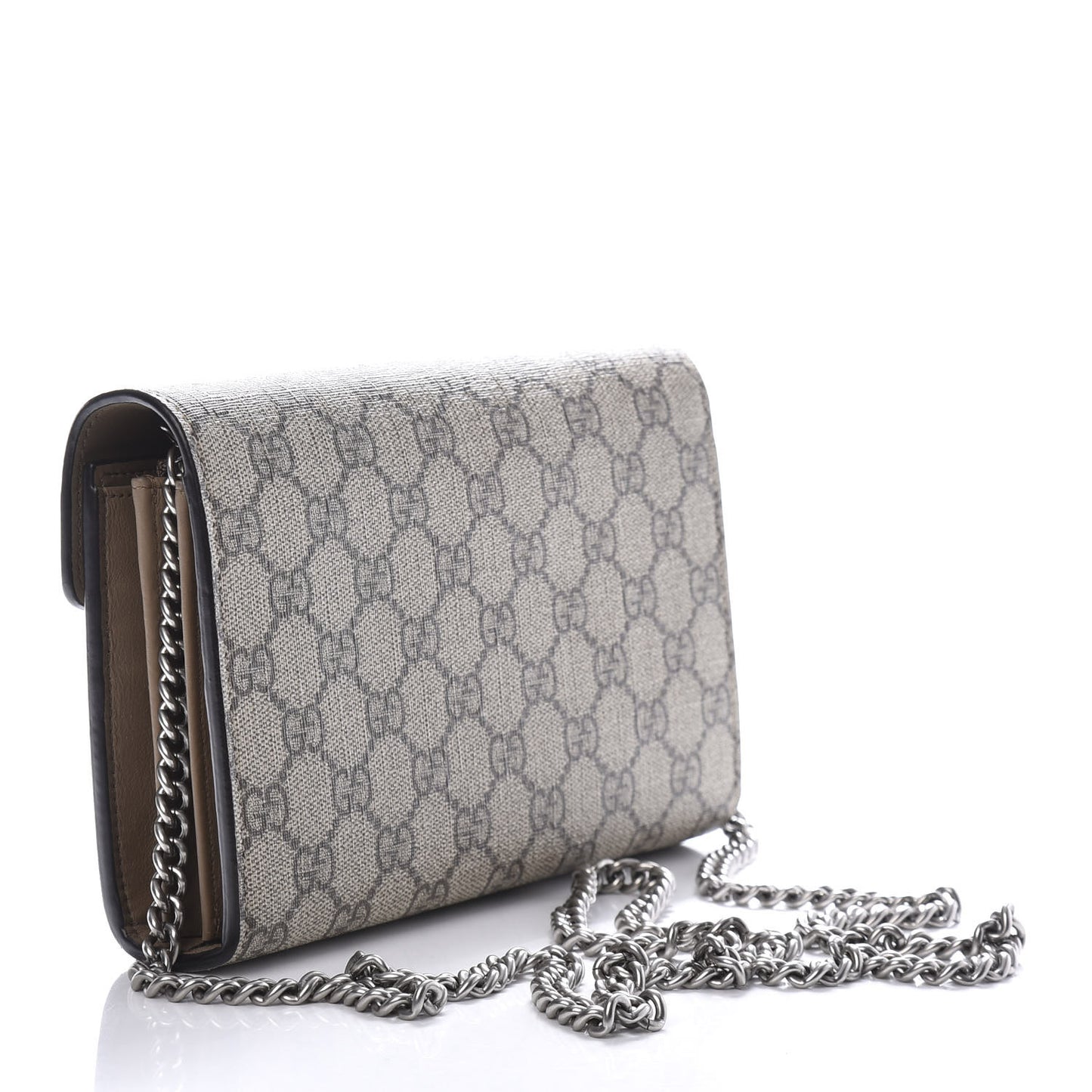 GG Supreme Monogram Mini Dionysus Chain Wallet Beige Taupe
