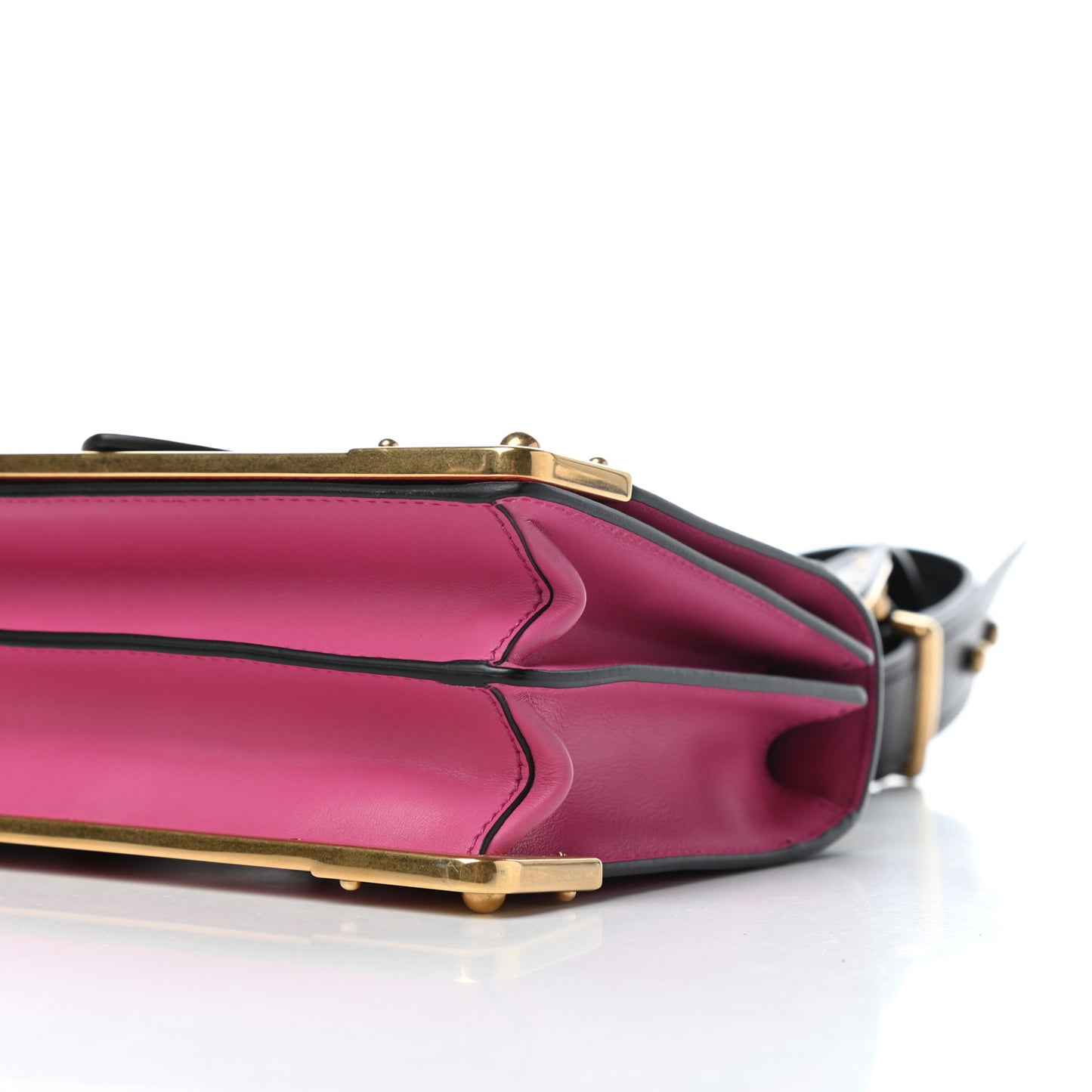 City Calf Saffiano Cahier Bag Fuxia Black