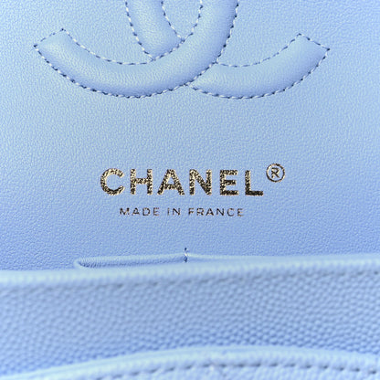Chanel Caviar Quilted Small Double Flap Light Blue 6 of 11