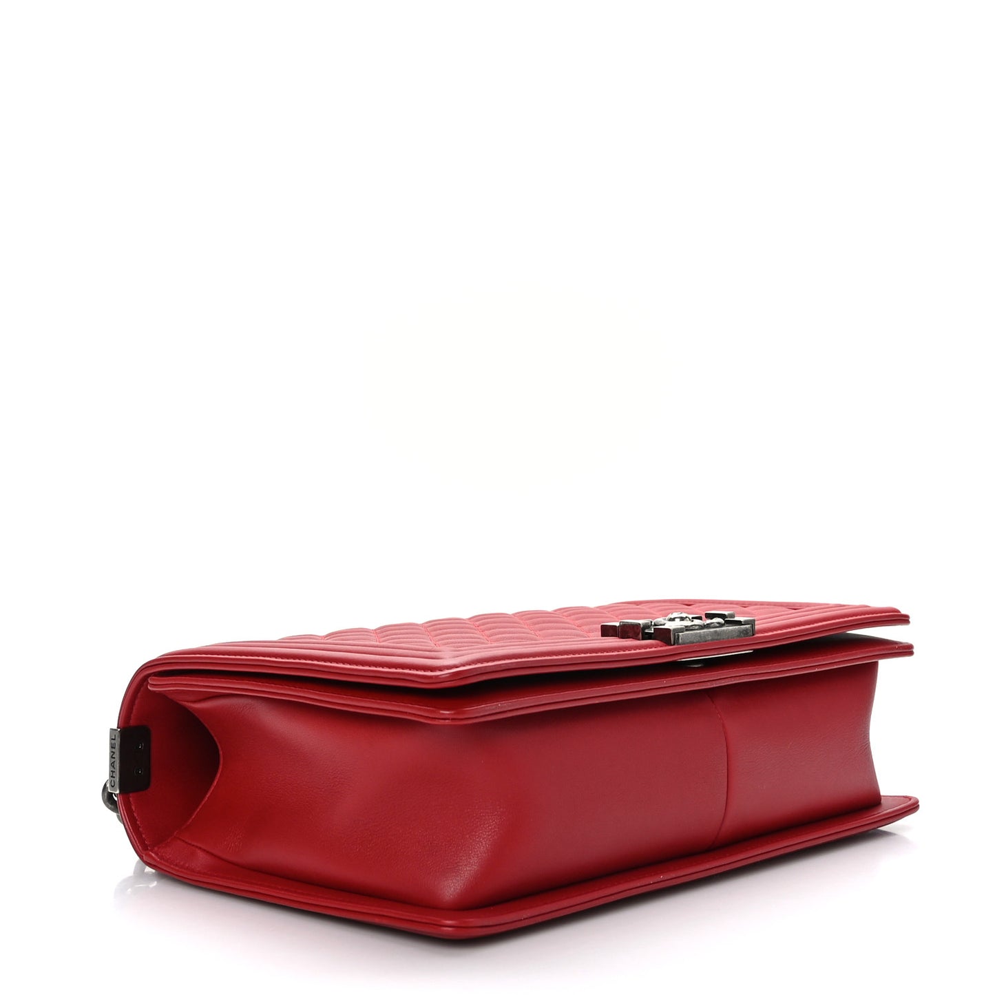 Calfskin Quilted New Medium Boy Flap Red