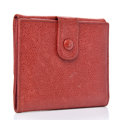 Chanel Caviar Timeless CC Compact French Wallet Red 3 of 9