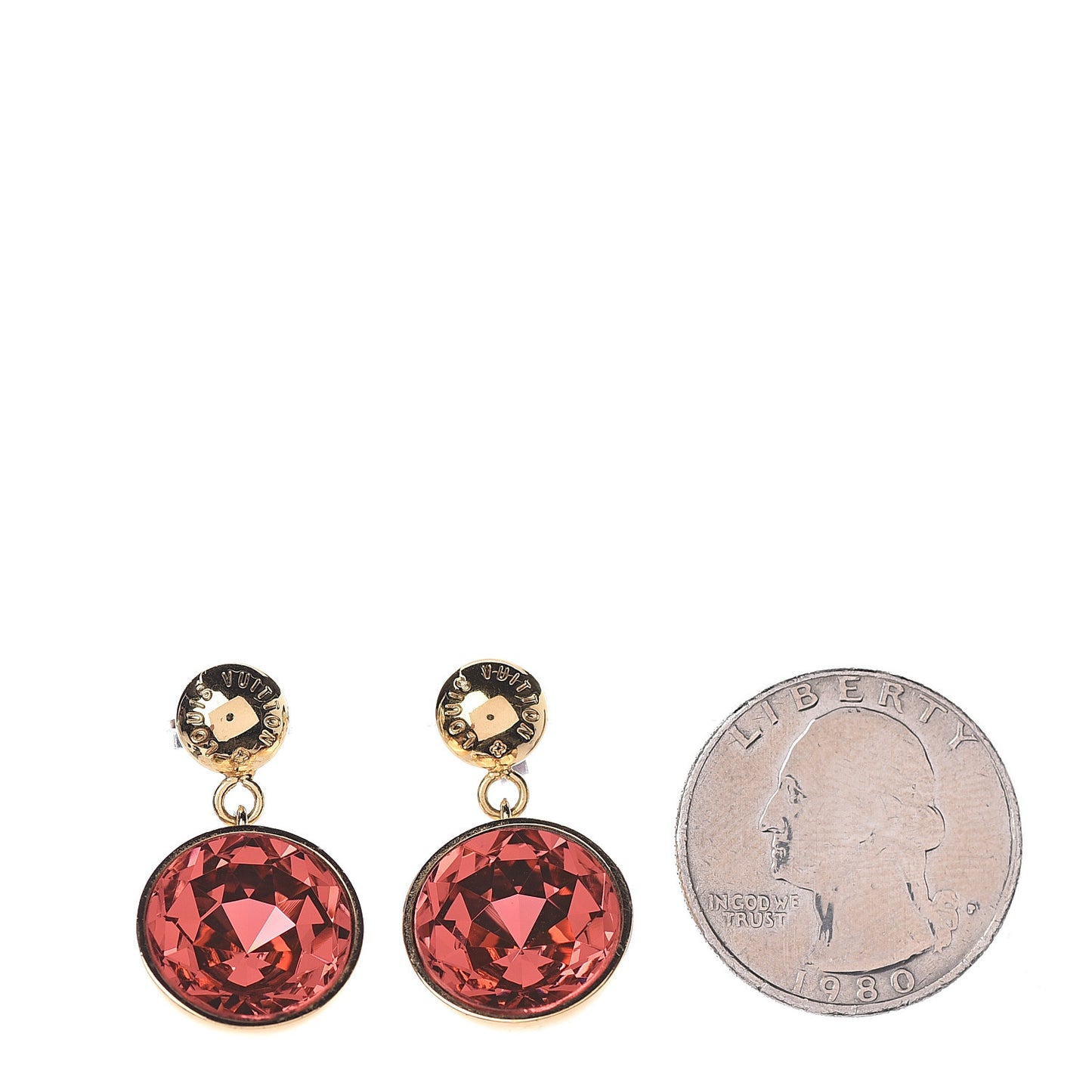 Crystal Swarovski Over the Rainbow Earrings Gold Peach