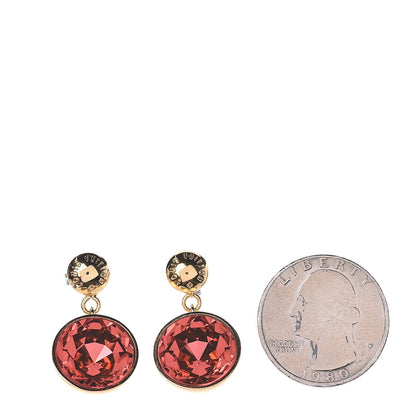 Louis Vuitton Crystal Swarovski Over the Rainbow Earrings Gold Peach 2 of 3