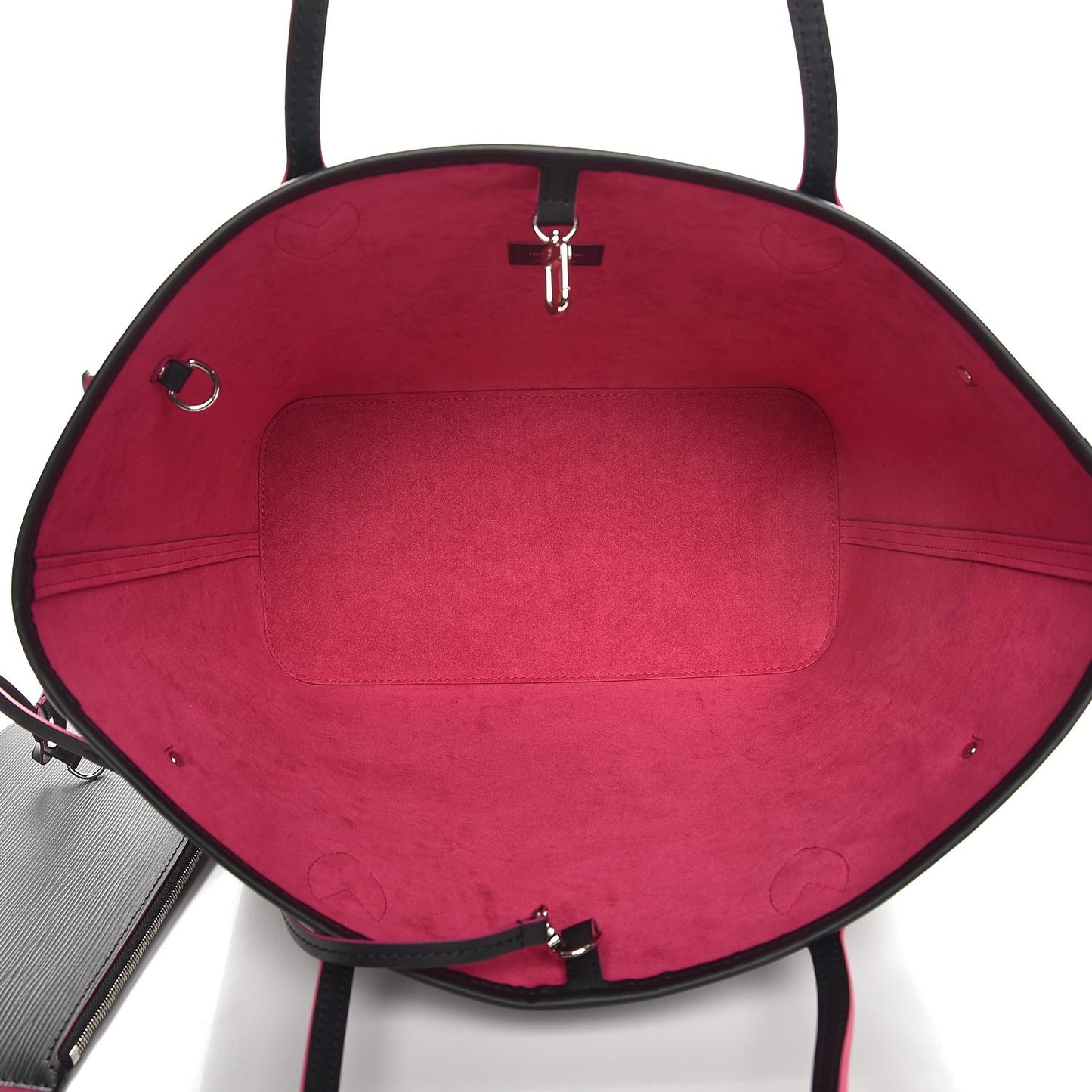 Epi Neverfull MM Black Hot Pink
