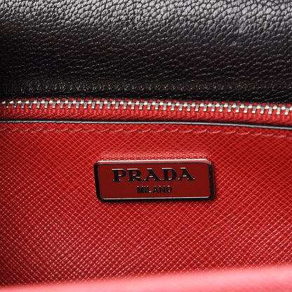 Prada Saffiano Lux Mini Sound Top Handle Crossbody Bag Fuoco 6 of 8