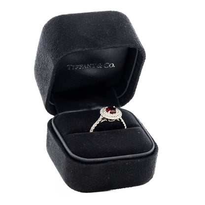 Tiffany Platinum Diamond Ruby Soleste Ring 53 6.25 7 of 7