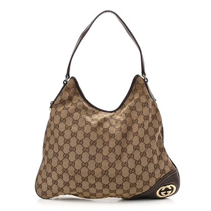 Gucci Monogram Medium New Britt Hobo Dark Brown 1 of 10