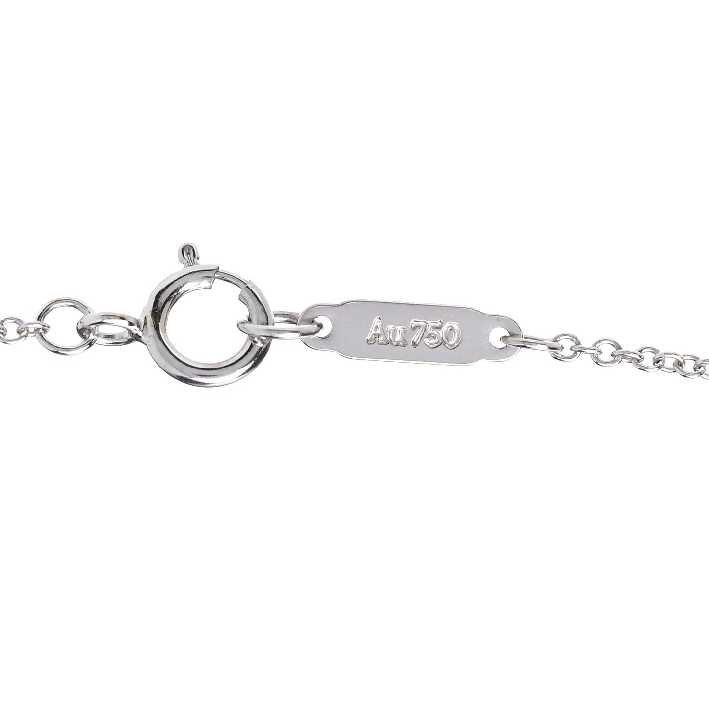 18K White Gold Diamond Knot Key Pendant Necklace