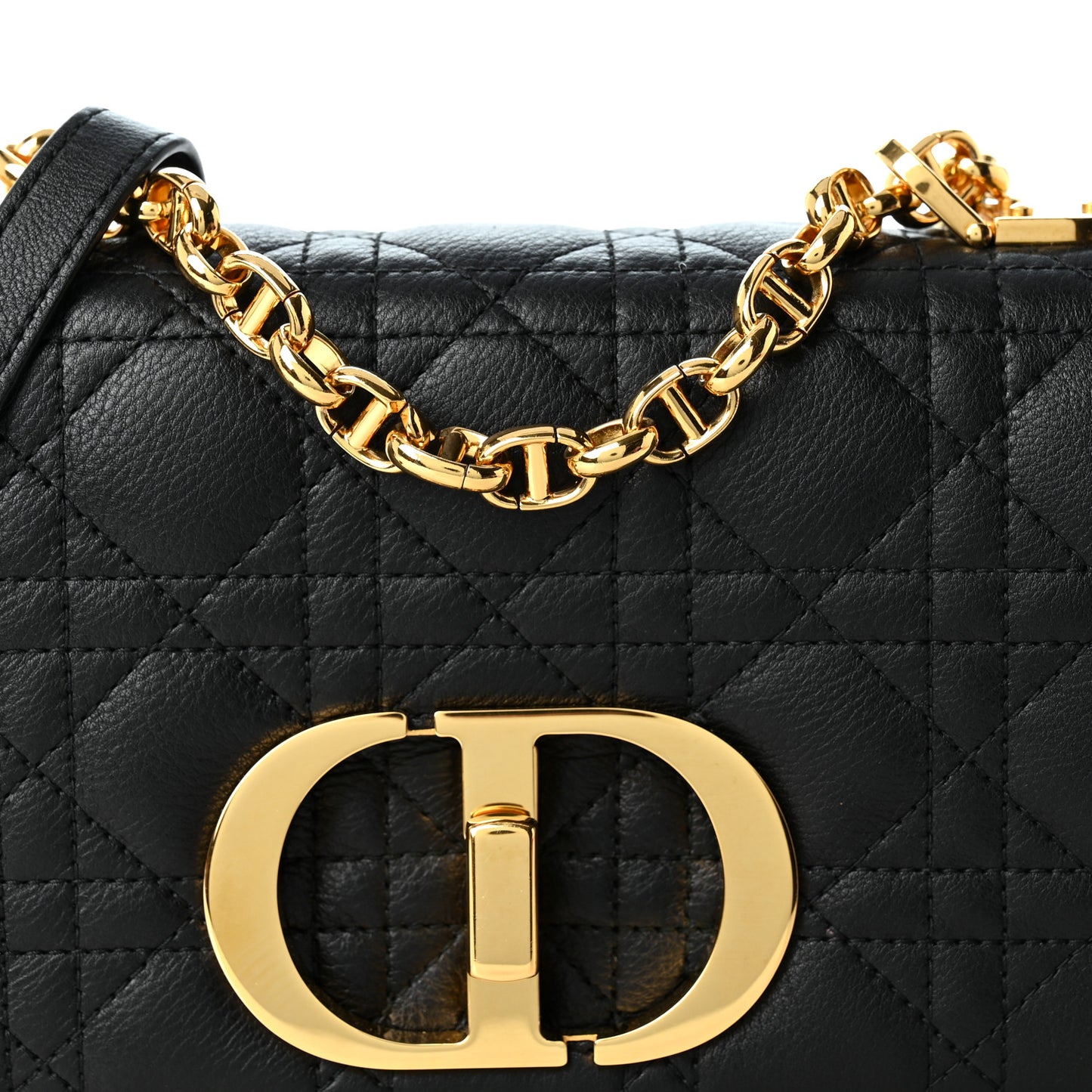 Calfskin Cannage Small Caro Bag Black