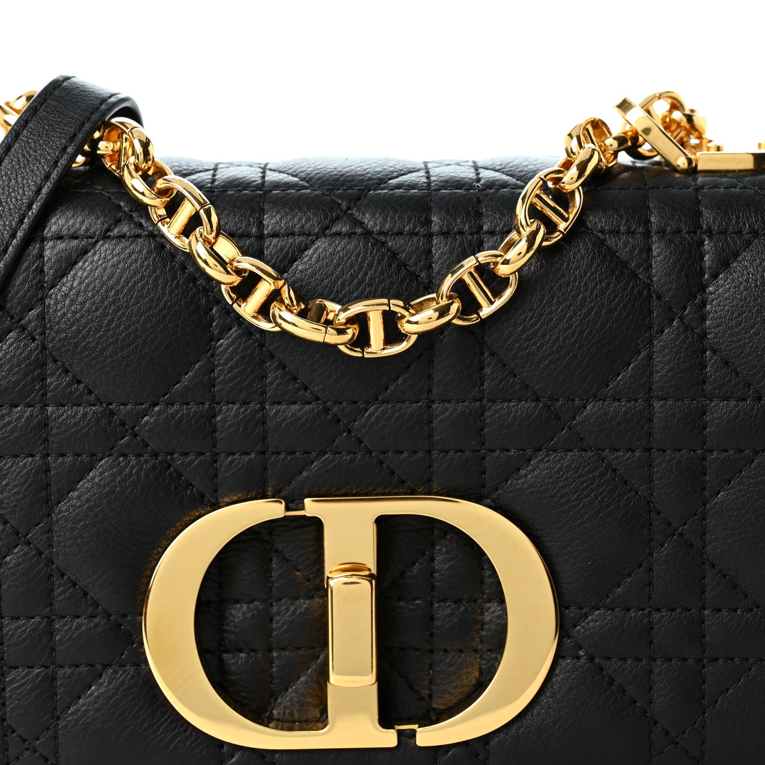 Christian Dior Calfskin Cannage Small Caro Bag Black 8 of 11