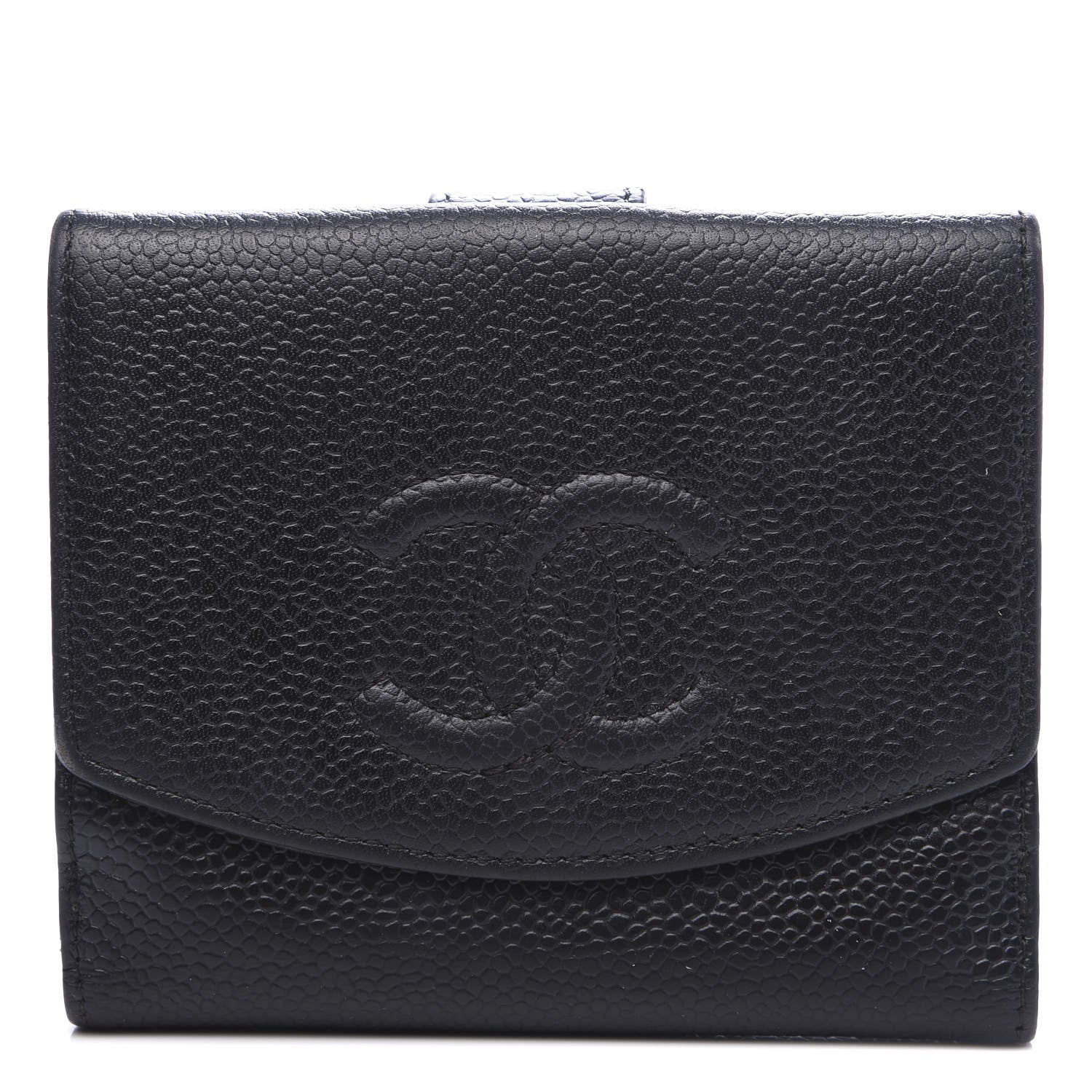 Chanel Caviar Timeless CC Compact French Wallet Black 1 of 9