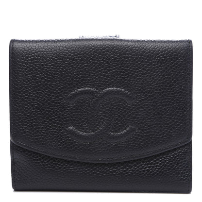Chanel Caviar Timeless CC Compact French Wallet Black 1 of 9