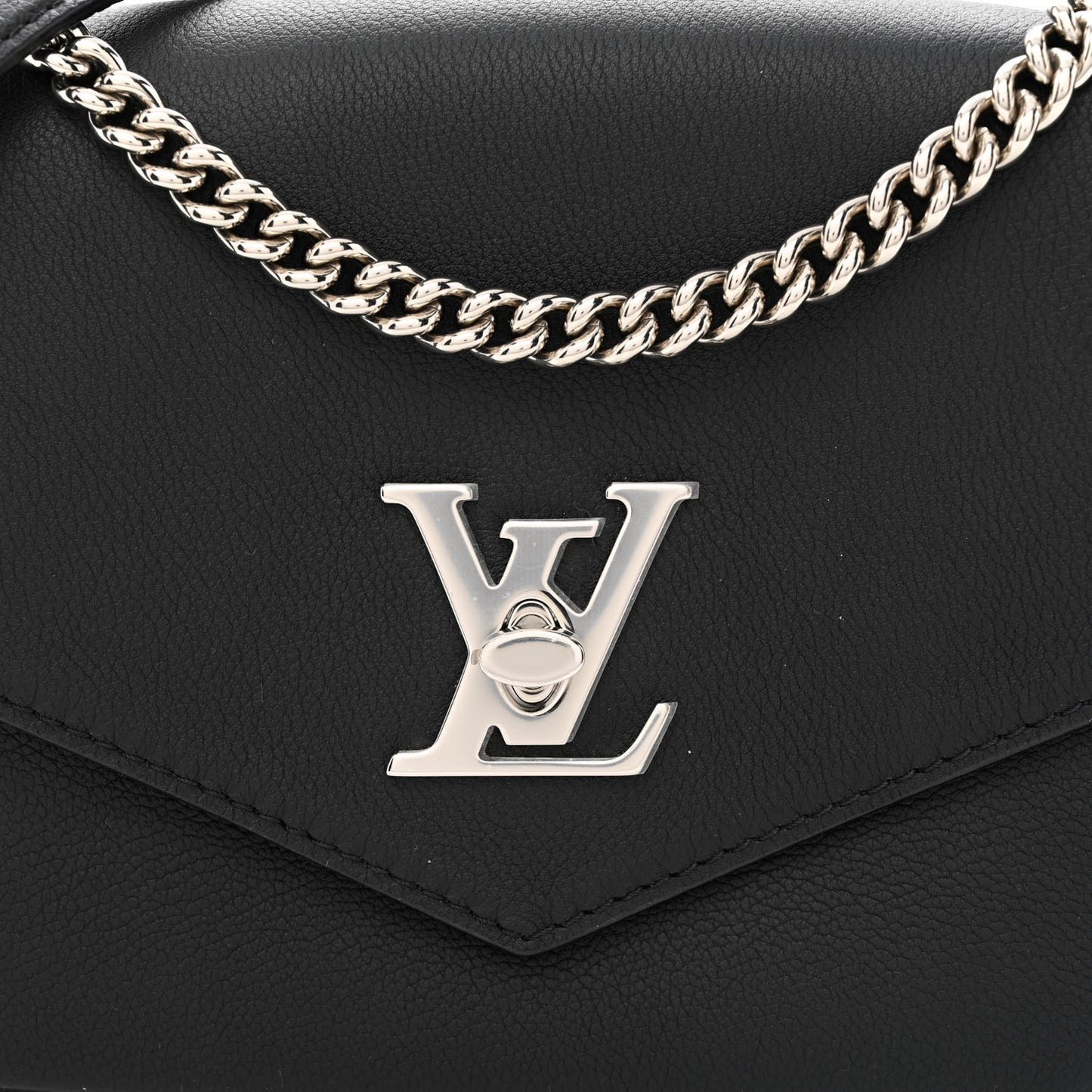 Soft Calfskin My Lockme Chain Bag BB Black