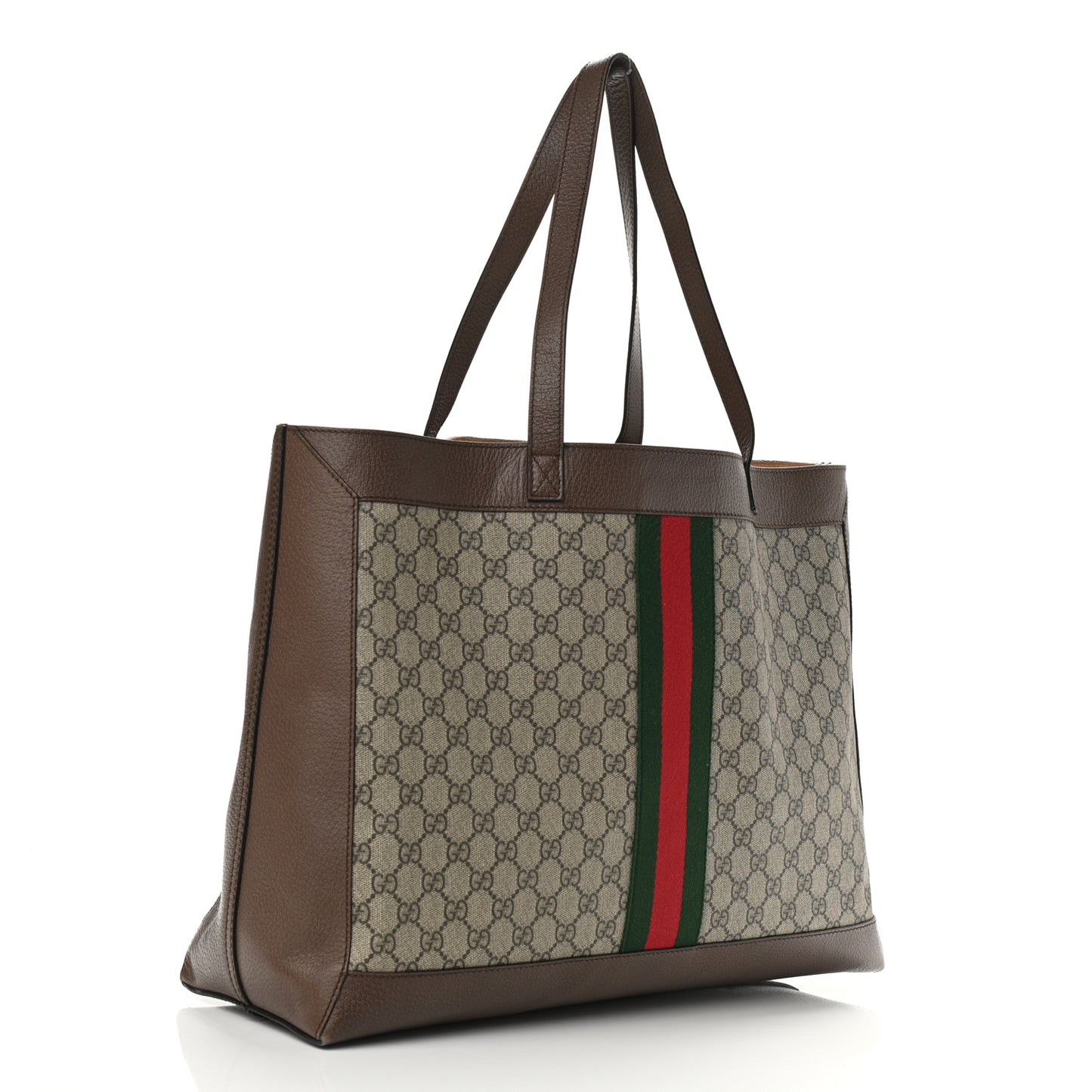 GG Supreme Monogram Web Ophidia Tote Brown