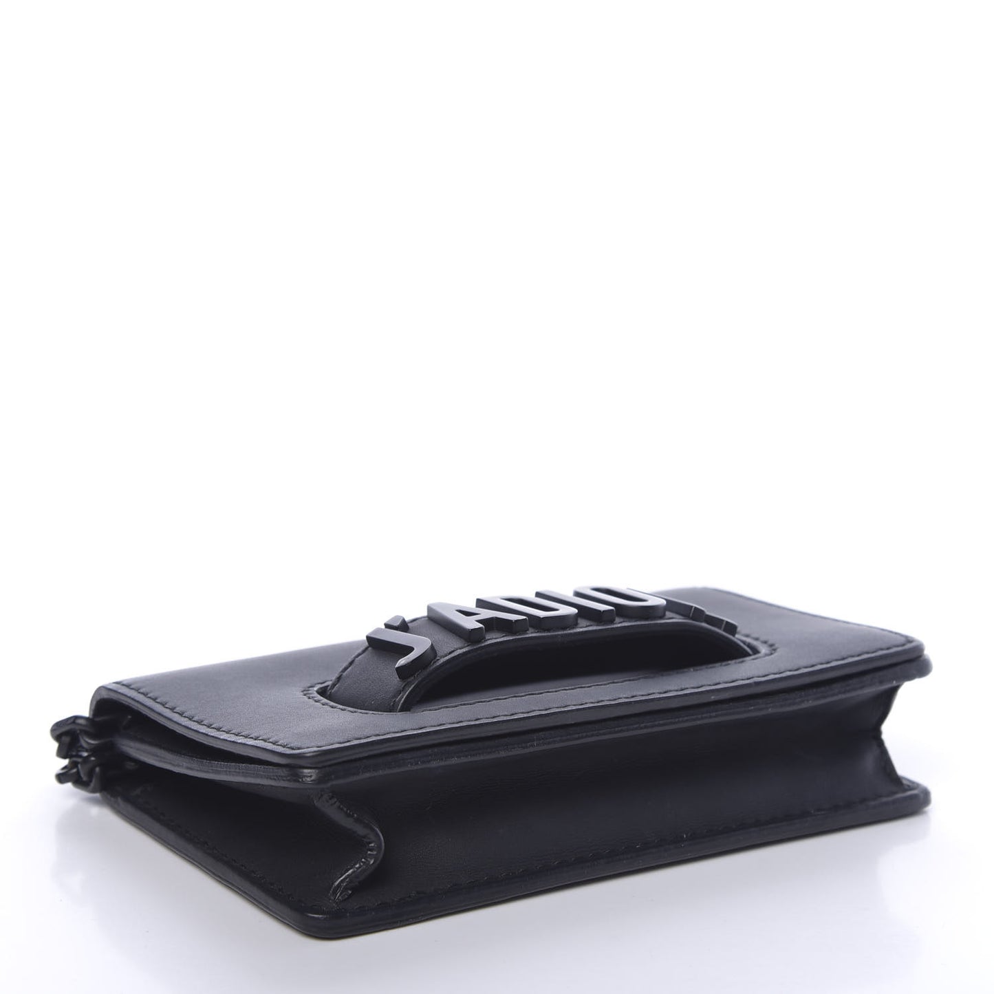 Ultra Matte Calfskin Mini J'Adior Chain Flap Bag Black