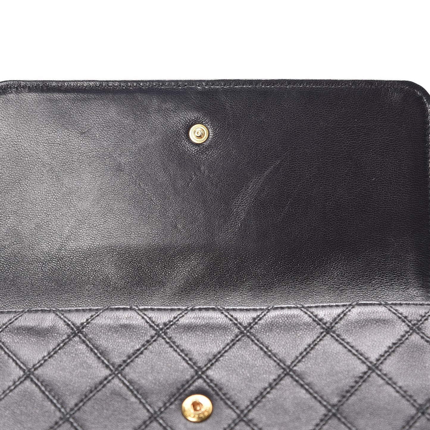 Lambskin Diamond Stitch Compact Pouch Black