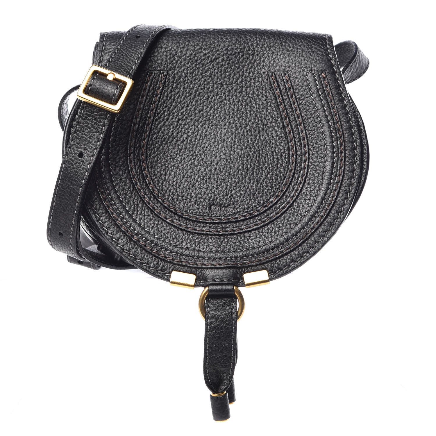 Chloe Calfskin Mini Marcie Round Crossbody Bag Black 1 of 7