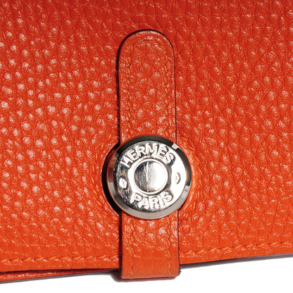 Hermes Togo Dogon Compact Wallet Orange 5 of 12