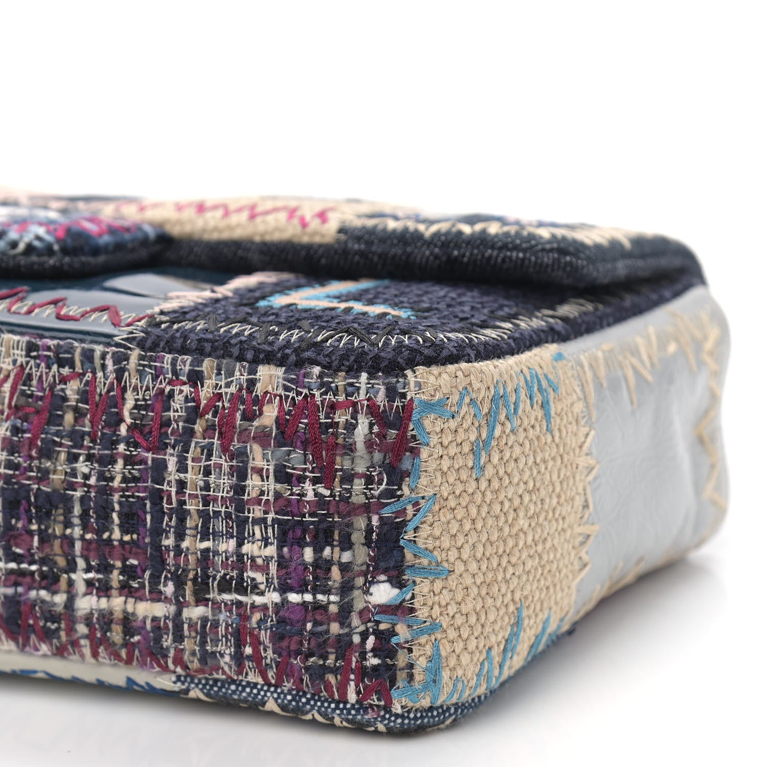 Chanel Denim Tweed Patchwork Medium Single Flap Multicolor 9 of 9