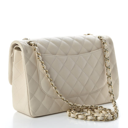 Chanel Pearly Caviar Quilted Jumbo Double Flap Dark White 3 of 10