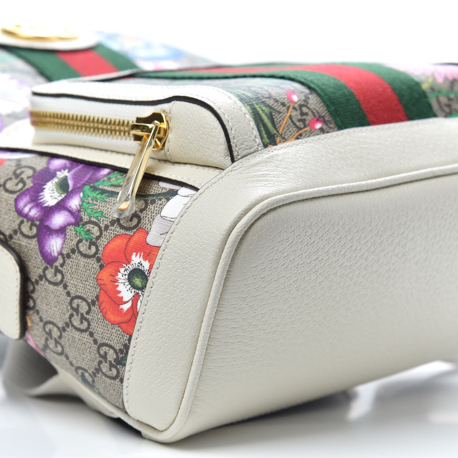 Gucci GG Supreme Monogram Flora Web Small Ophidia Day Backpack White 7 of 8