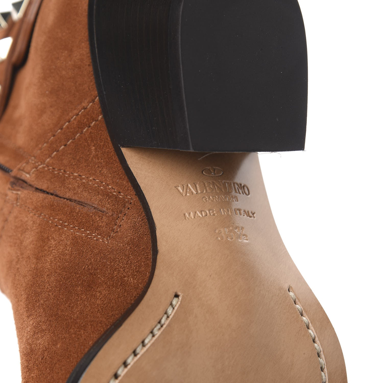 Valentino Garavani Suede Rockstud Double Buckle 50mm Cowboy Ankle Boots 35.5 Selleria 8 of 9