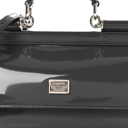 Dolce & Gabbana Patent Small Miss Sicily Satchel Grey 7 of 10