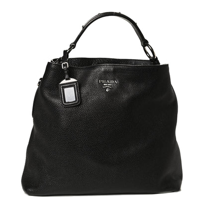 Prada Vitello Daino Tote Black 1 of 13