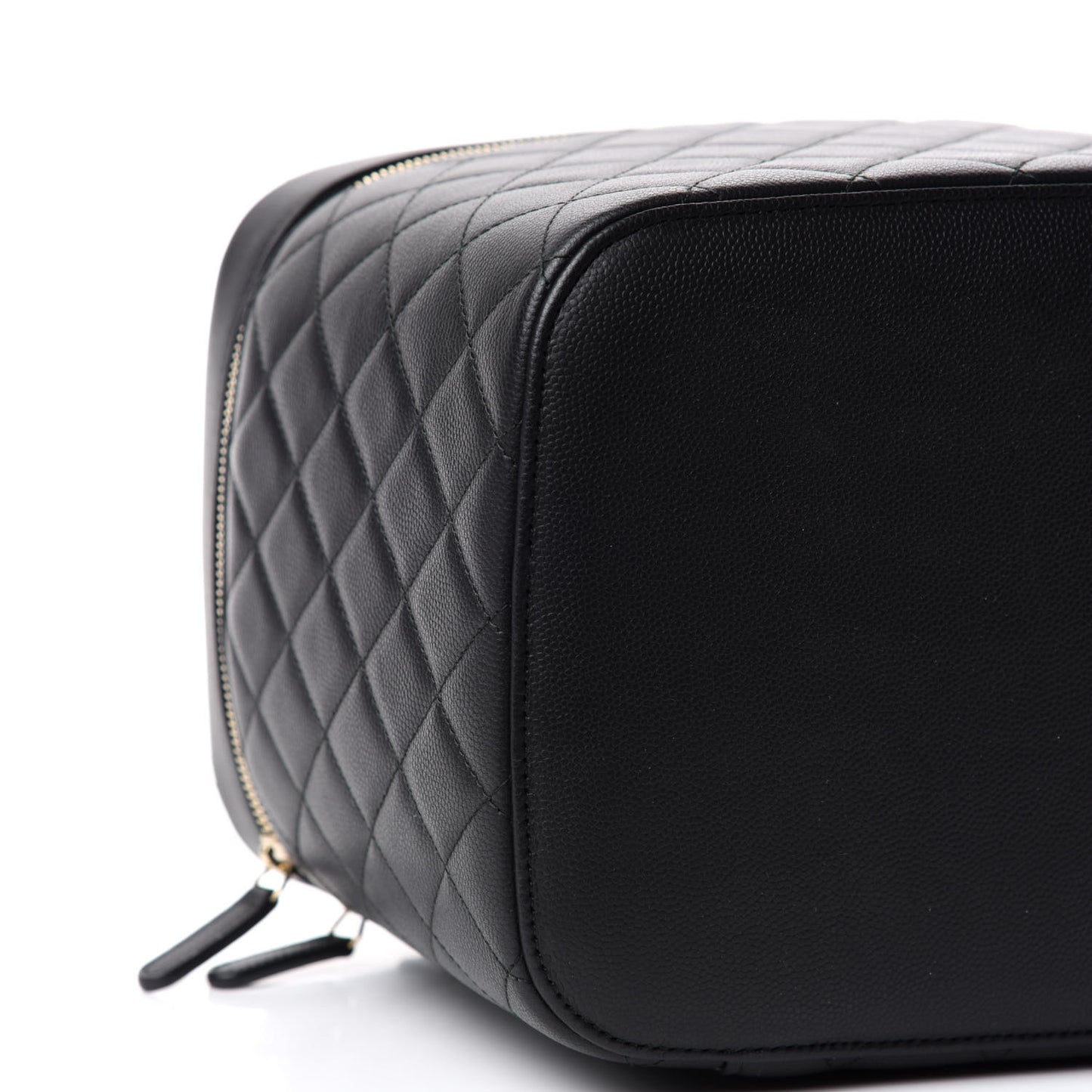 Caviar Quilted Large Vanity Pouch Black