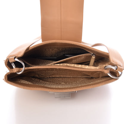 Chanel Calfskin Square Stitched Mademoiselle Hobo Tan 5 of 18