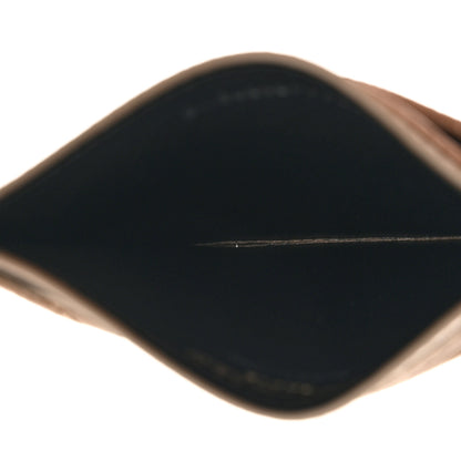 Saint Laurent Grain De Poudre Matelasse Chevron Monogram Credit Card Case Dark Beige 5 of 7