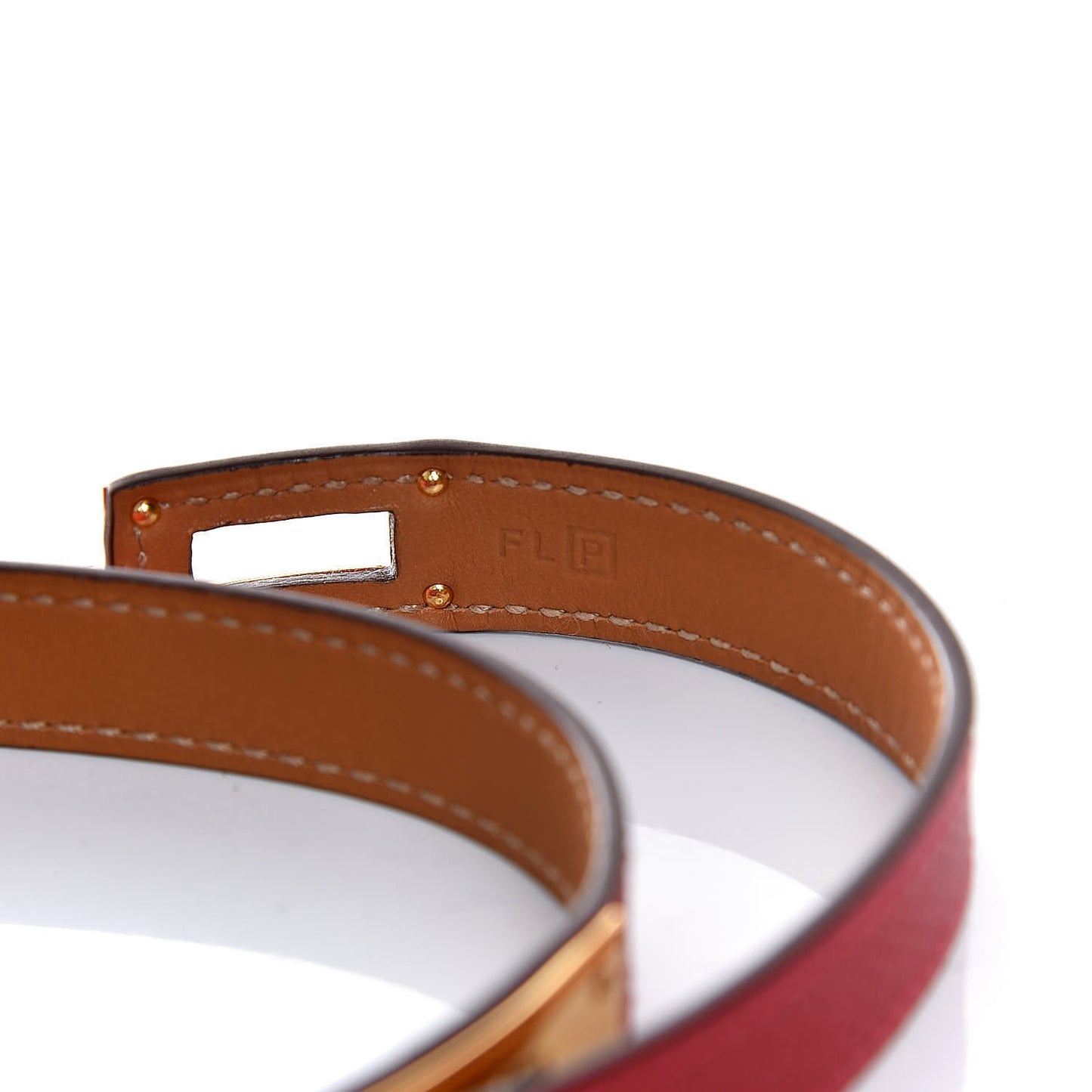 Epsom Kelly Double Tour Bracelet M Rouge Casaque