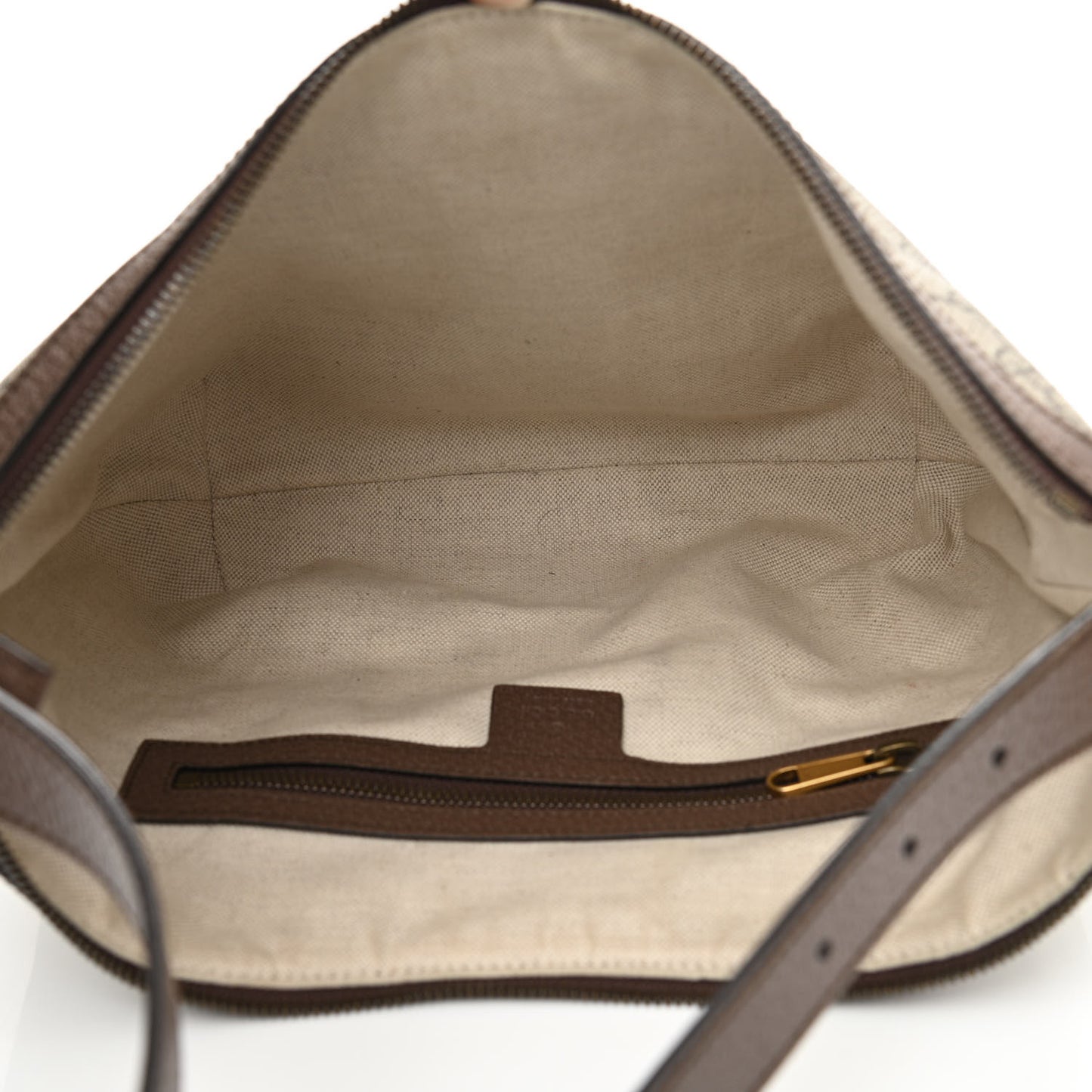 GG Supreme Monogram Web Small Ophidia Half Moon Hobo Brown