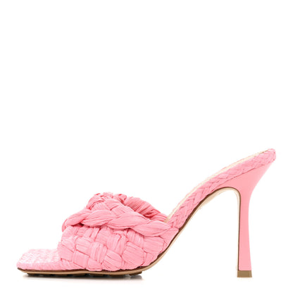 Bottega Veneta Raffia Twisted Intrecciato Stretch Mule Sandals 37 Blossom 1 of 10