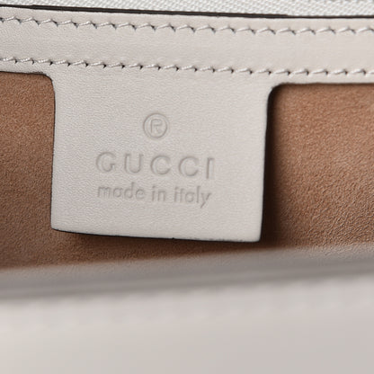 Gucci Calfskin Embroidered Medium Sylvie Top Handle Bag White 6 of 9