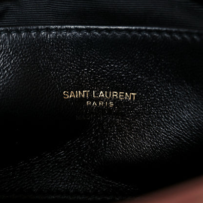 Saint Laurent Suede Matelasse Chevron Monogram Mini College Bag Barely Pink 9 of 13