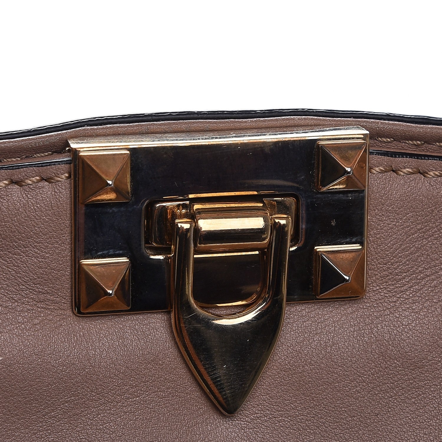 Valentino Garavani Calfskin Rockstud New Dome Bucket Tote Poudre 9 of 9