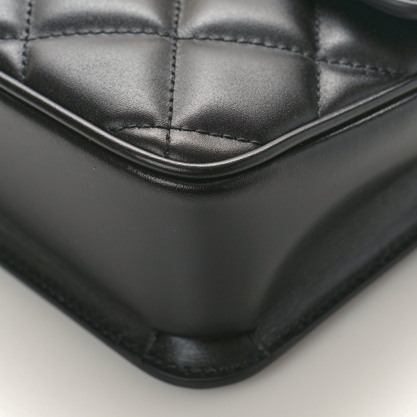 Calfskin Quilted Mini Deco Shoulder Bag Black