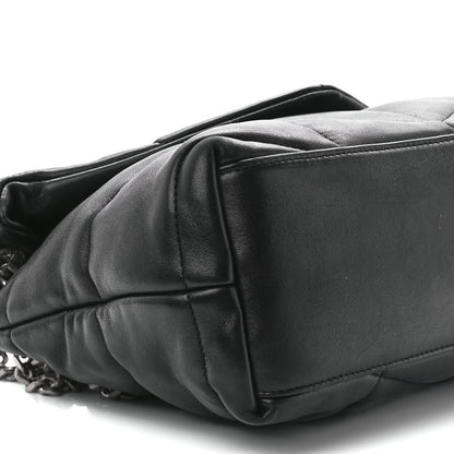 Saint Laurent Lambskin Quilted Small Loulou Puffer Monogram Chain Satchel Black 11 of 12