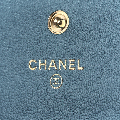 Chanel Caviar Quilted Boy Flap Card Holder Light Blue 5 of 11