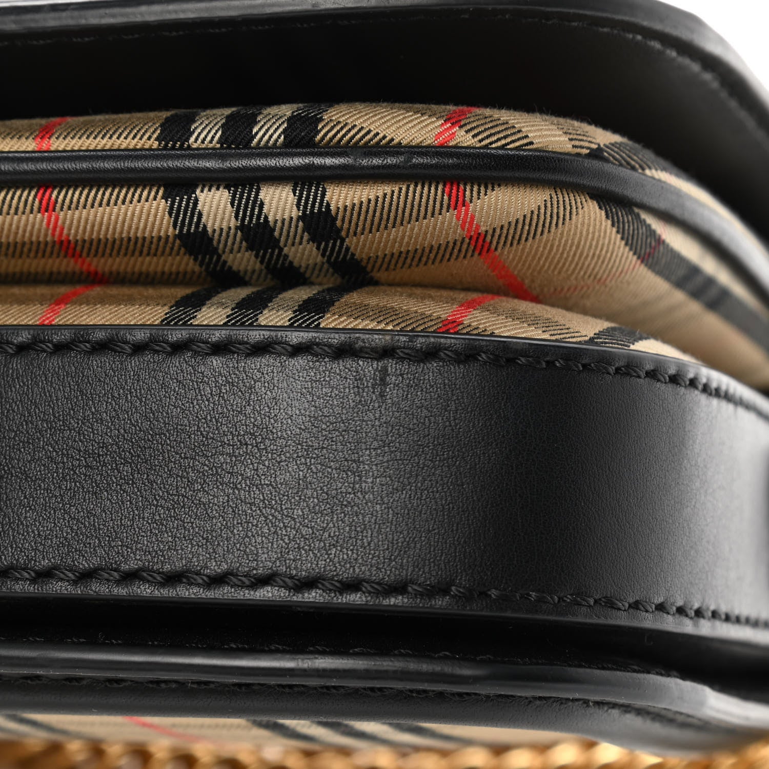 Burberry Smooth Calfskin 1983 Knight Check Link Shoulder Bag Black 13 of 14