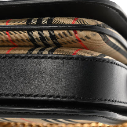 Burberry Smooth Calfskin 1983 Knight Check Link Shoulder Bag Black 13 of 14