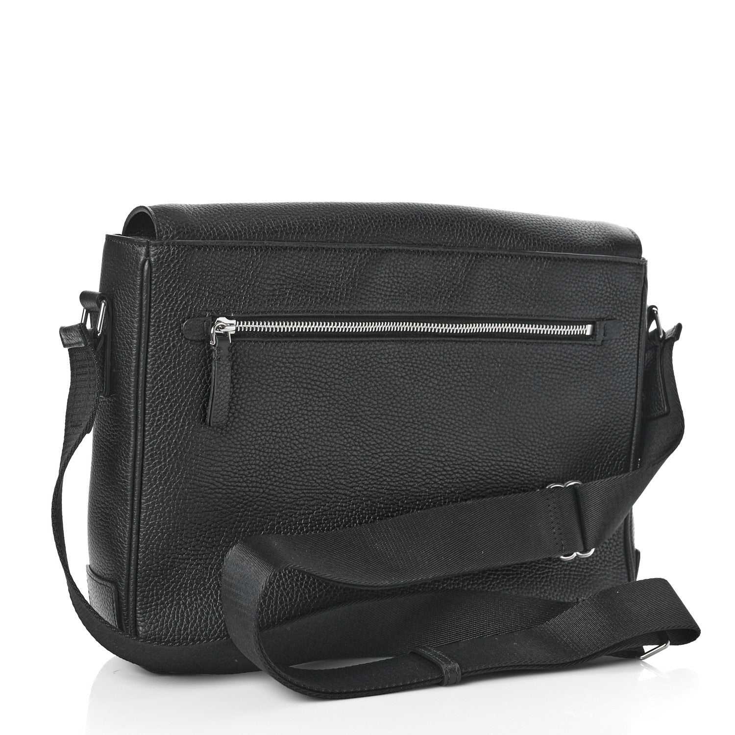 Burberry Grainy Calfskin Embossed Bruno Messenger Black 3 of 8
