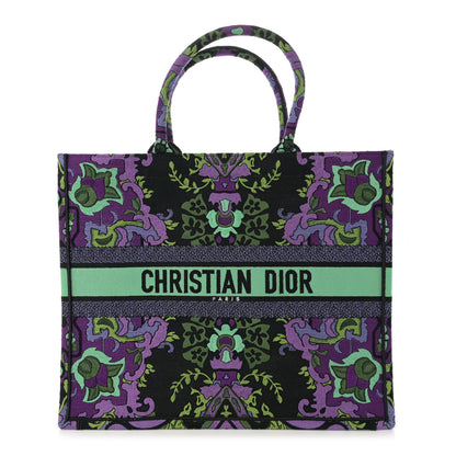 Christian Dior Canvas Embroidered Large Indian Purple Book Tote Multicolor 1 of 11