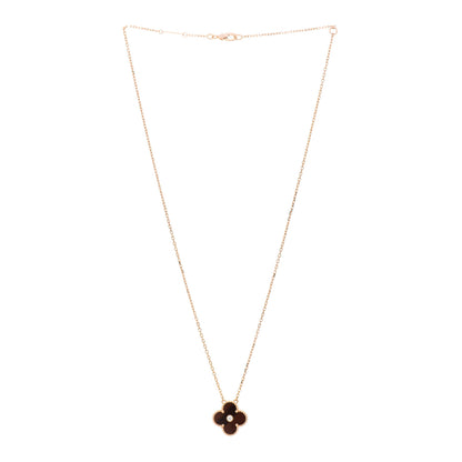 Van Cleef & Arpels 18K Rose Gold Diamond Bulls Eye Vintage Alhambra Pendant Necklace 3 of 5
