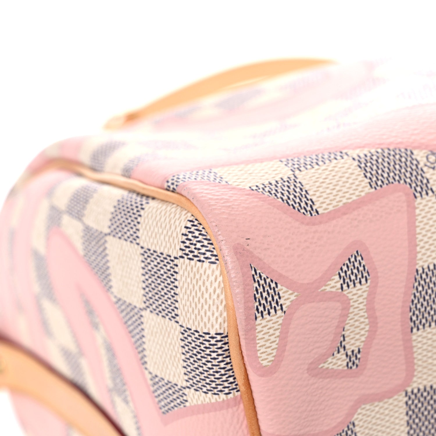 Louis Vuitton Damier Azur Tahitienne Speedy Bandouliere 30 Rose Ballerine 8 of 31