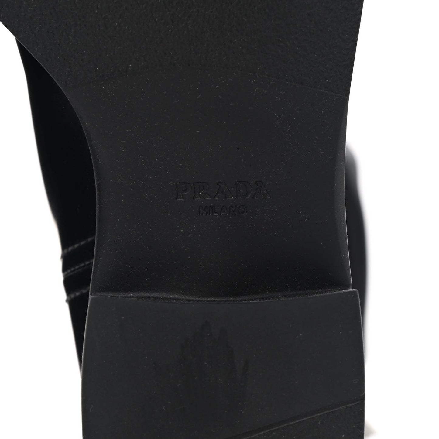 Spazzolato Re-Nylon Metal Triangle Logo Pouch Pocket Tall Boots 38 Black
