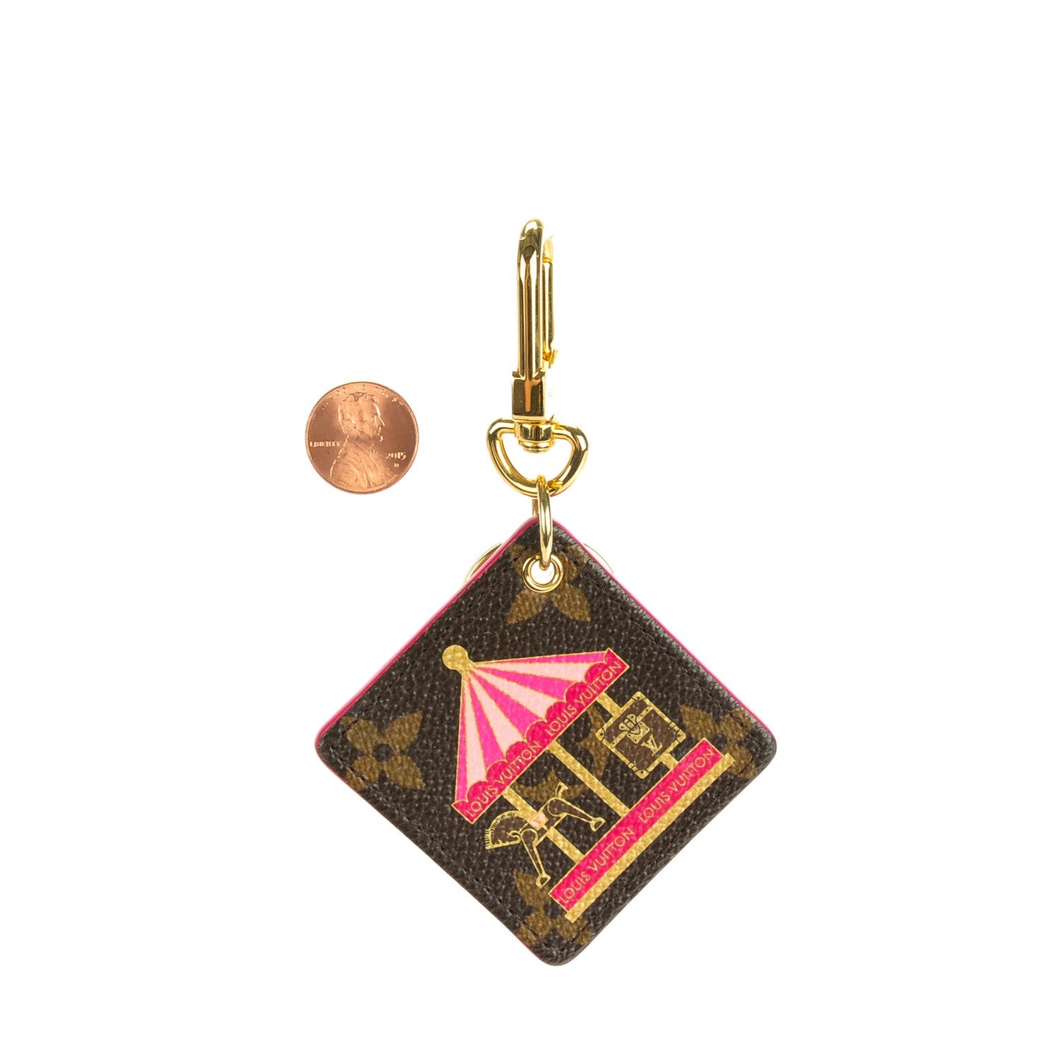 Louis Vuitton Monogram Illustre Carousel Bag Charm Key Ring Pink 2 of 5